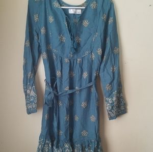 Blue peasant dress